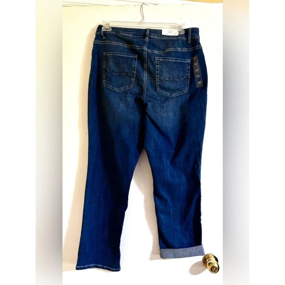 Maurice’s Short High Rise Curvy Women’s Jeans Straight NWT Dark Blue Size 16